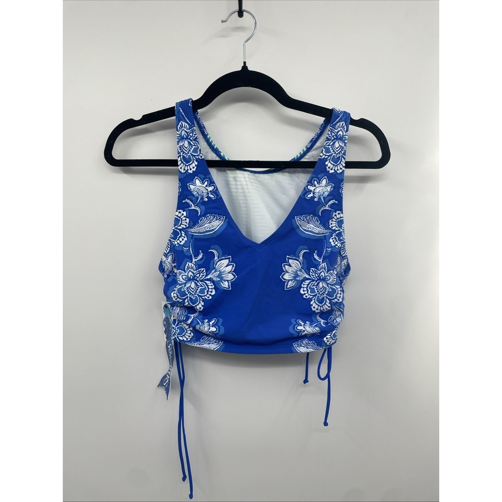 Skinny Dippers Dubbly Bubbly Bikini Top Women Small Ocean Reversible Cropped NWT
